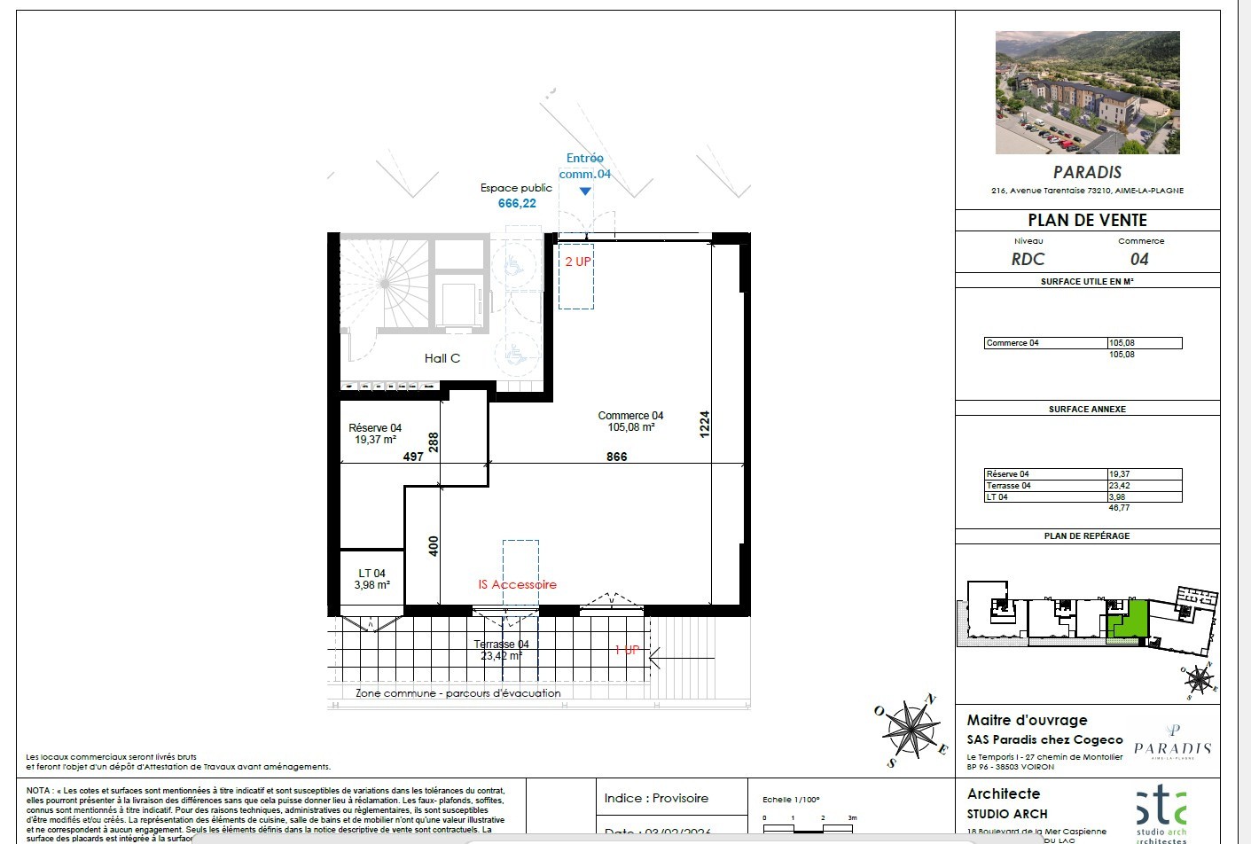 RESIDENCE PARADIS, LOCAL COMMERCIAL AVEC RESERVE (128m2) — photo 4