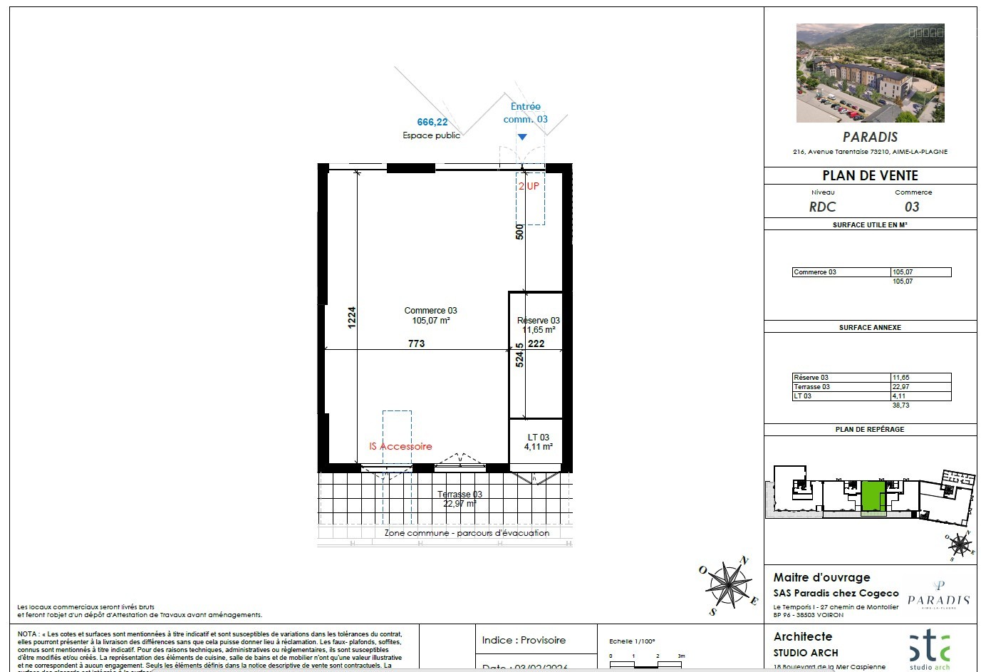 RESIDENCE PARADIS, LOCAL COMMERCIAL AVEC RESERVE (120m2) — photo 5