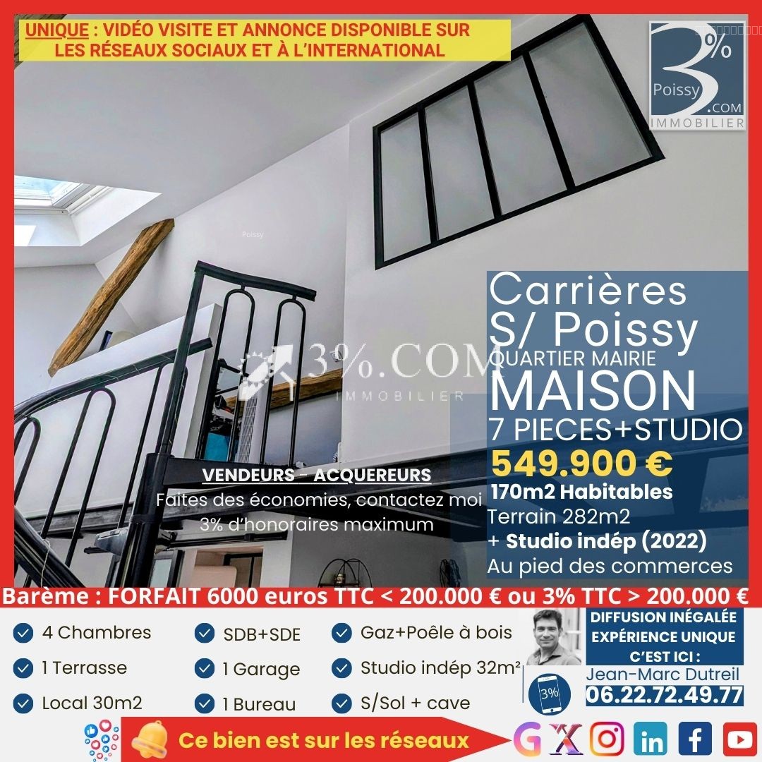 Maison Familiale 180m2, 4 chambres + Studio (2022) 35m2 + Mezzanine + Local 30m2 + Garage — photo 1