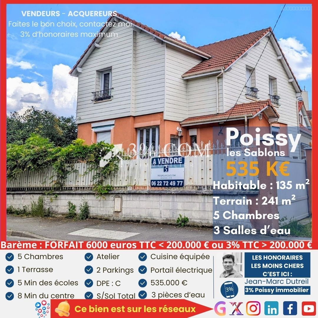 Maison à vendre à Poissy, 135 m², 8 pièces – photo 1 sur 4