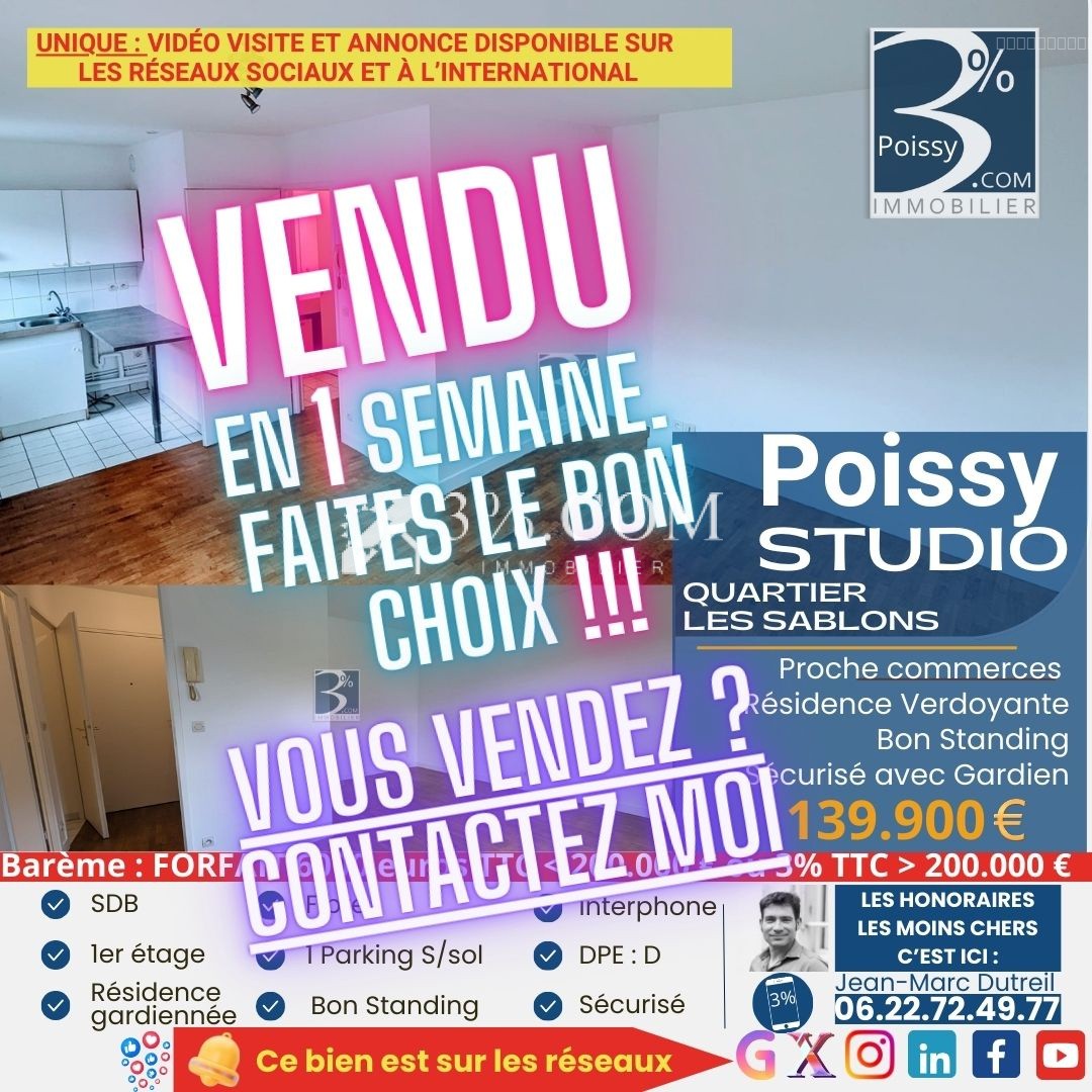 Studio à vendre à Poissy, 29 m², 1 pièce – photo 1 sur 8