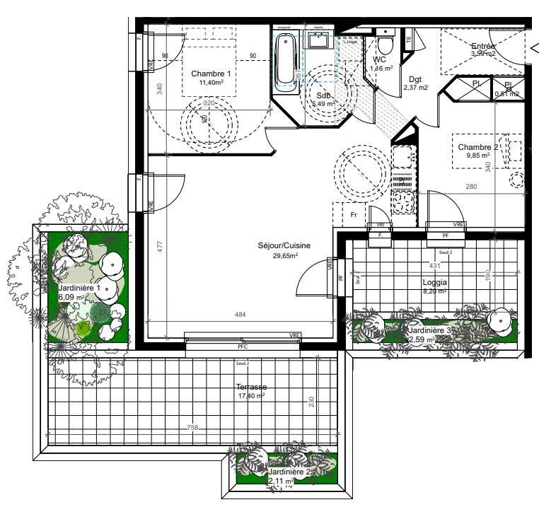 Appartement à vendre à Le cres, 64,02 m², 3 pièces – photo 2 sur 5