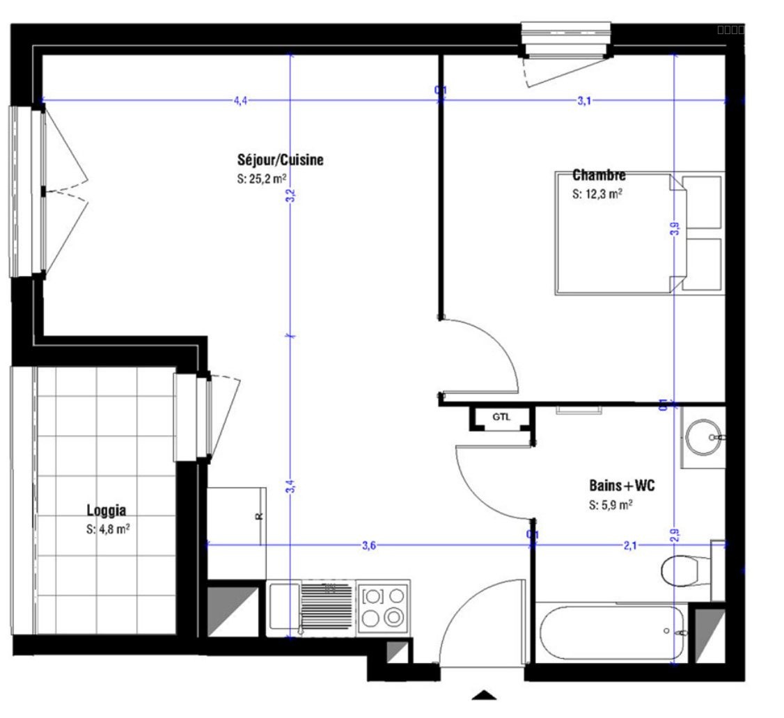 Appartement T2 43,4 m2 — photo 5