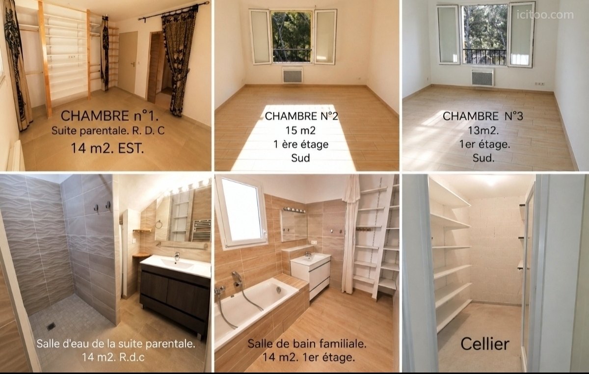 BELLE VILLA lumineuse(2022) 118 m2. T4, 3 grandes chambres, 2 Sb, DPE A, Climatisée à Ventabren 10km d'Aix en Provence. — photo 3