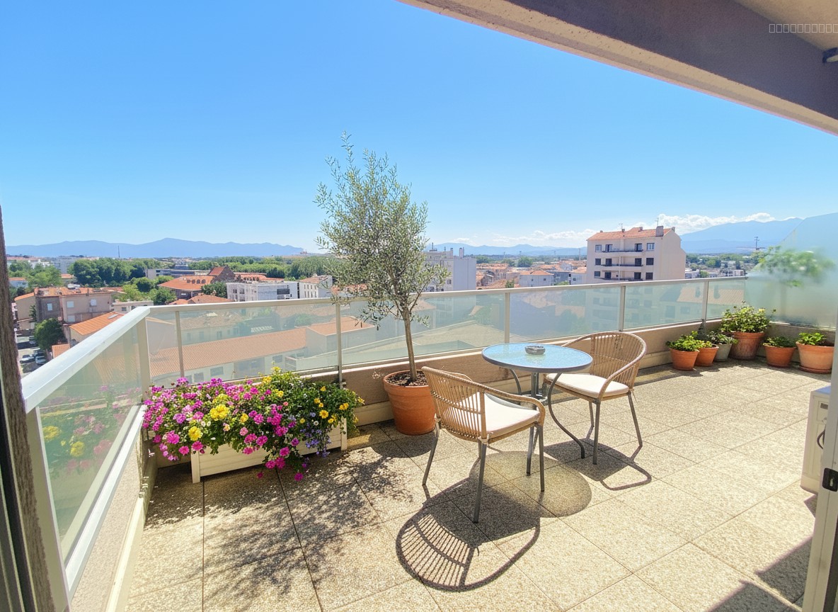 UN APPARTEMENT AU DERNIER ETAGE, AVEC TERRASSE ET GARAGE, A PERPIGNAN — photo 1