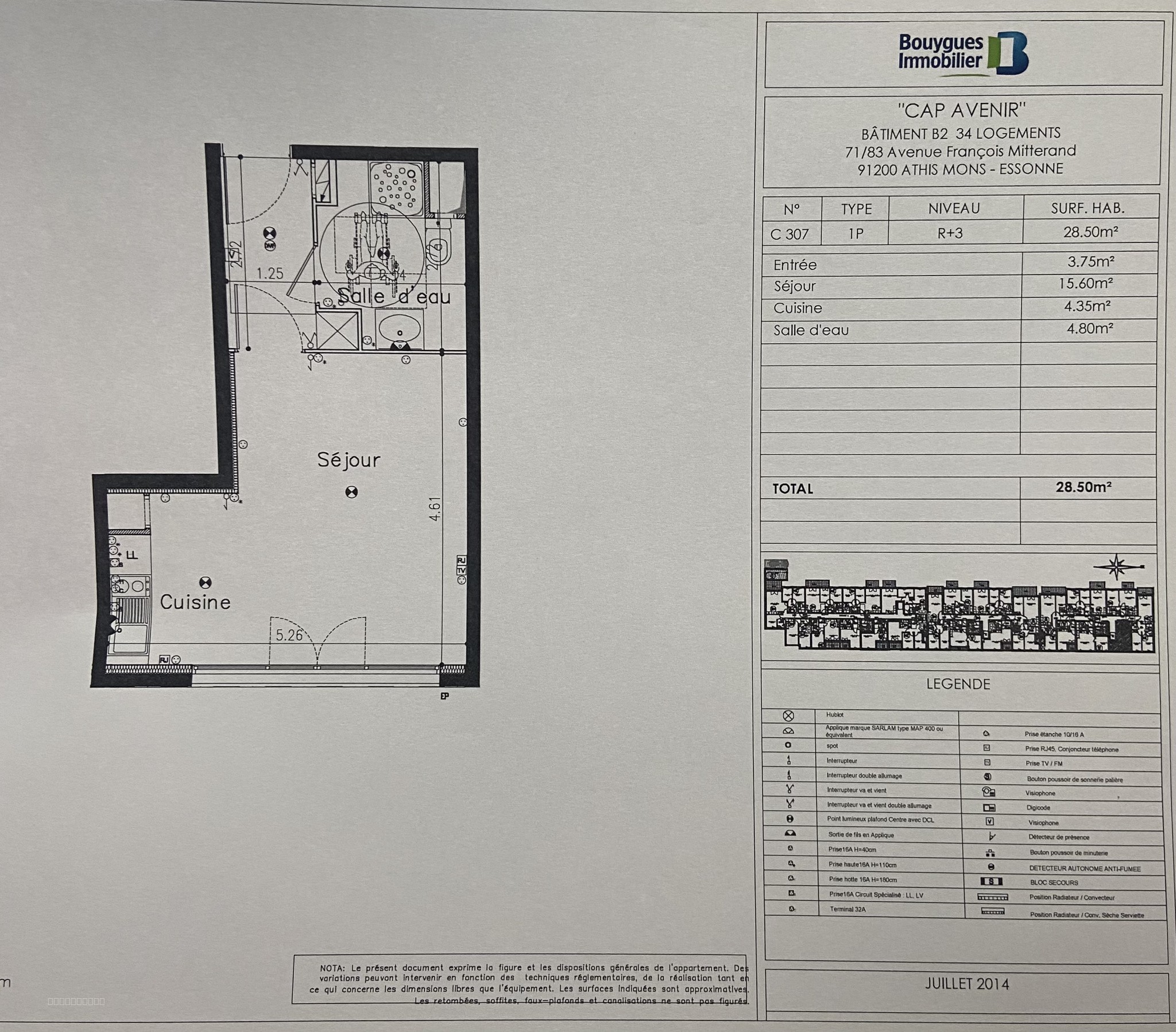 Charmant studio de 28,5 m2 à Athis-Mons   138 000 € — photo 4