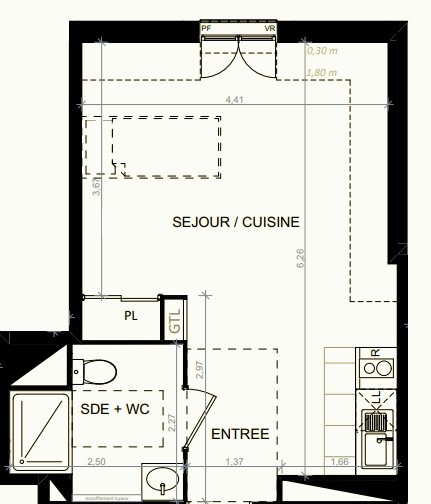 Studio Lumineux de 26 m2 Neuilly-Plaisance — photo 3