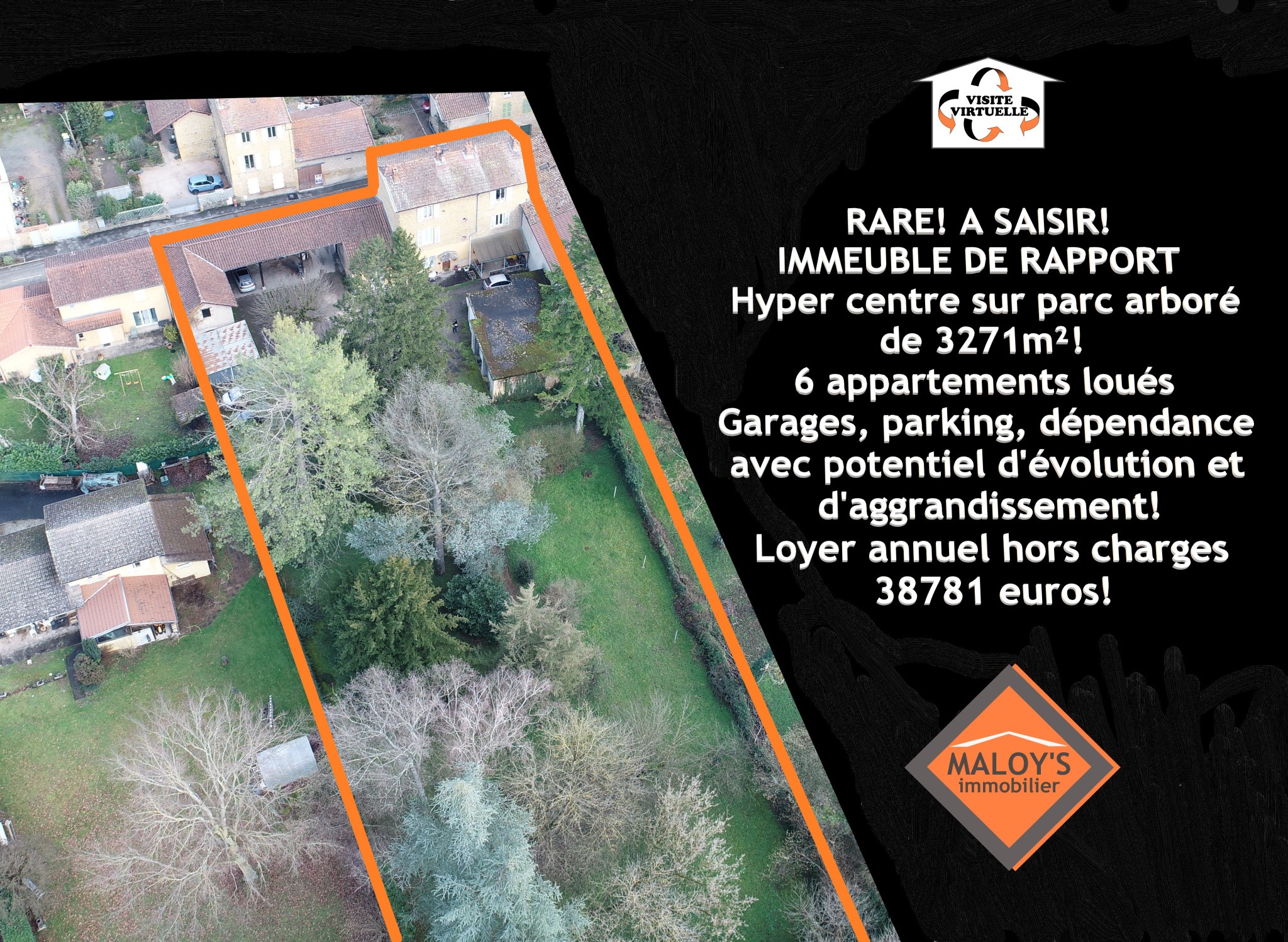 EXCLUSIVITE - À VENDRE IMMEUBLE DE RAPPORT 6 APPARTEMENTS LOUÉS 285 m2 HABITABLES PARC Arboré 3 271 m2 — photo 1