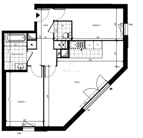 Appartement à vendre à Chatillon, 62 m², 3 pièces – photo 2 sur 2