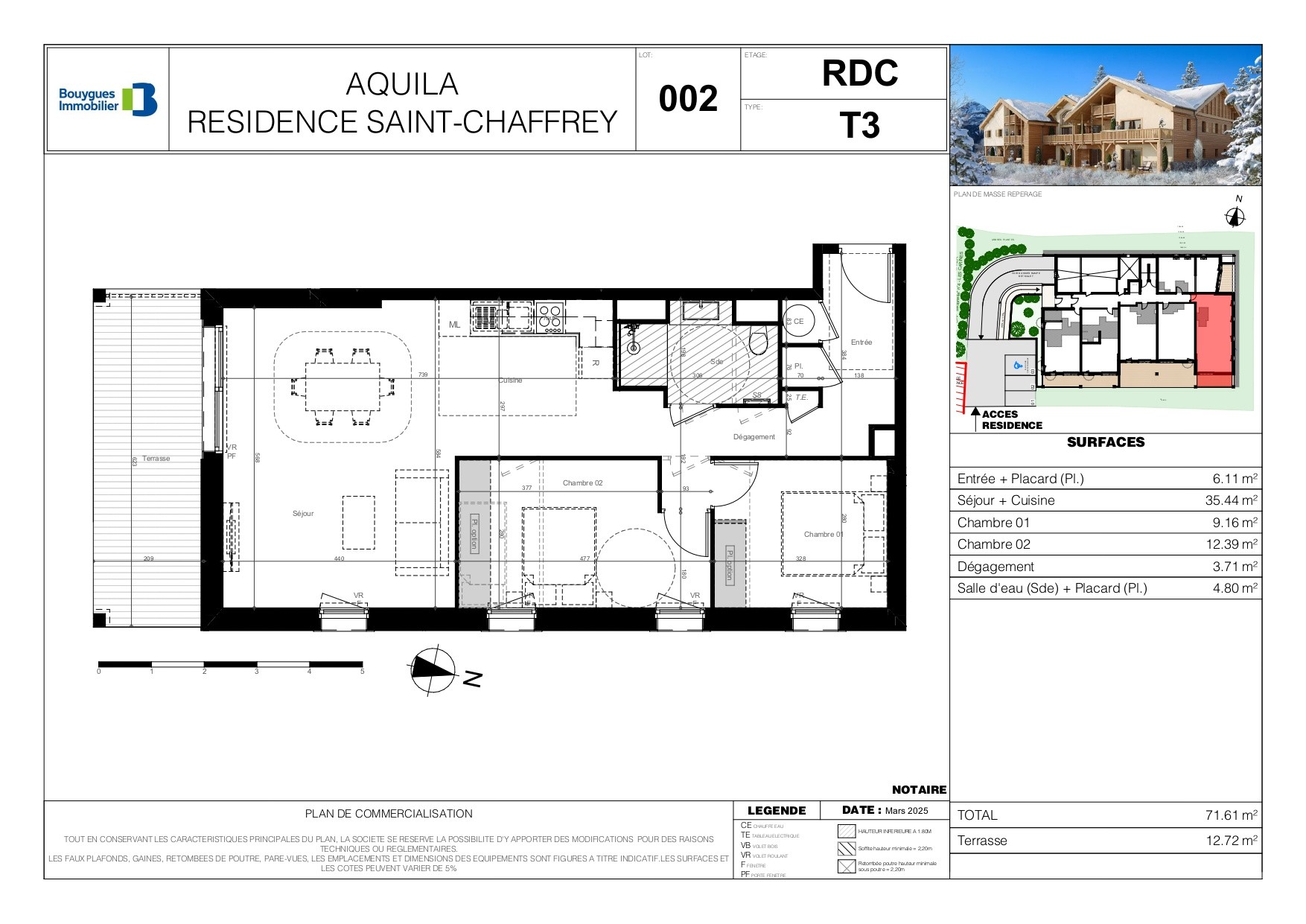 Appartement à vendre à St chaffrey, 71,61 m², 3 pièces – photo 2 sur 4