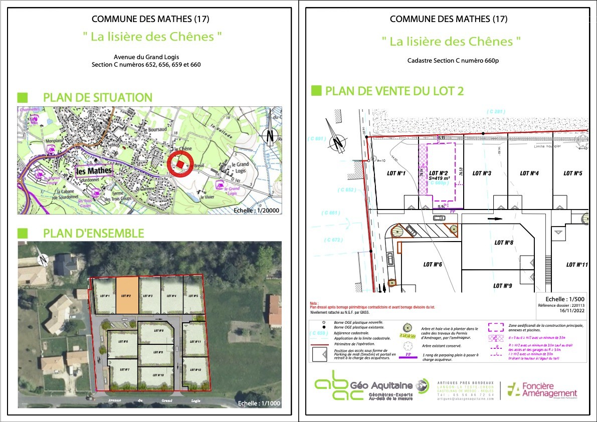 Terrain à vendre à Les mathes, 419 m² – photo 1 sur 4