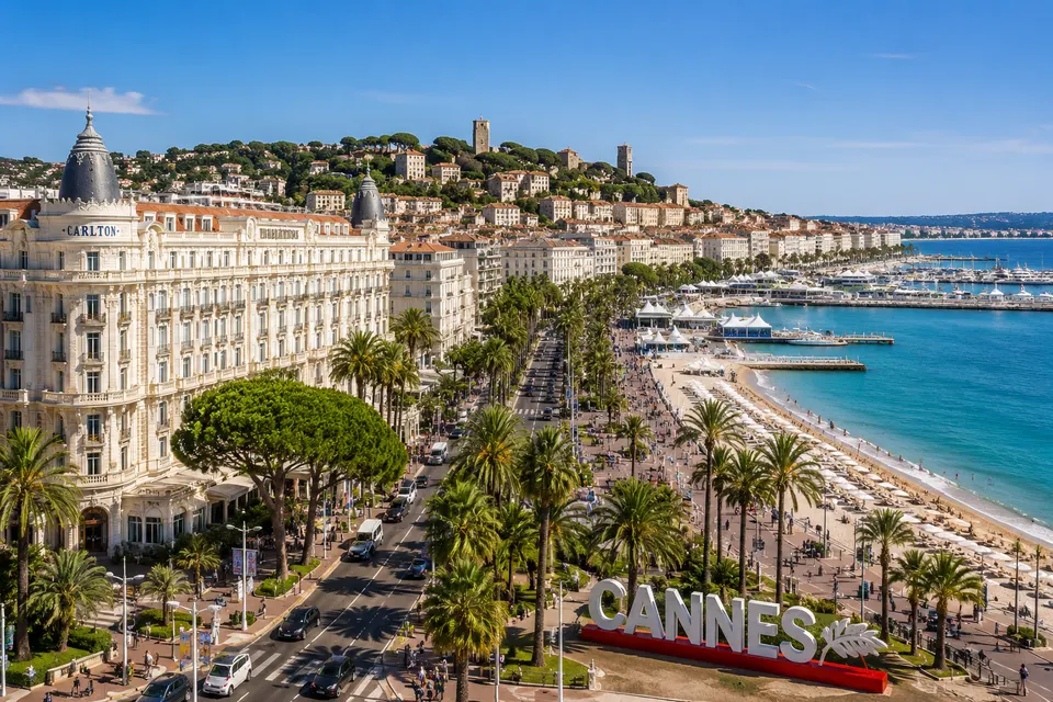 Croisette et baie de Cannes sur la Côte d'Azur