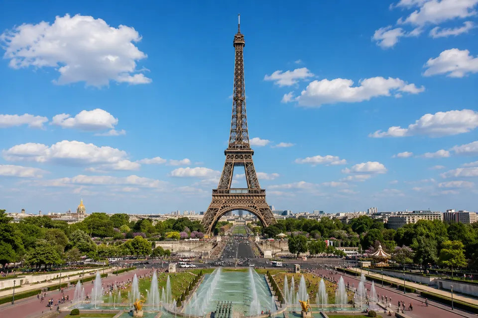 Tour Eiffel vue du Trocadéro à Paris